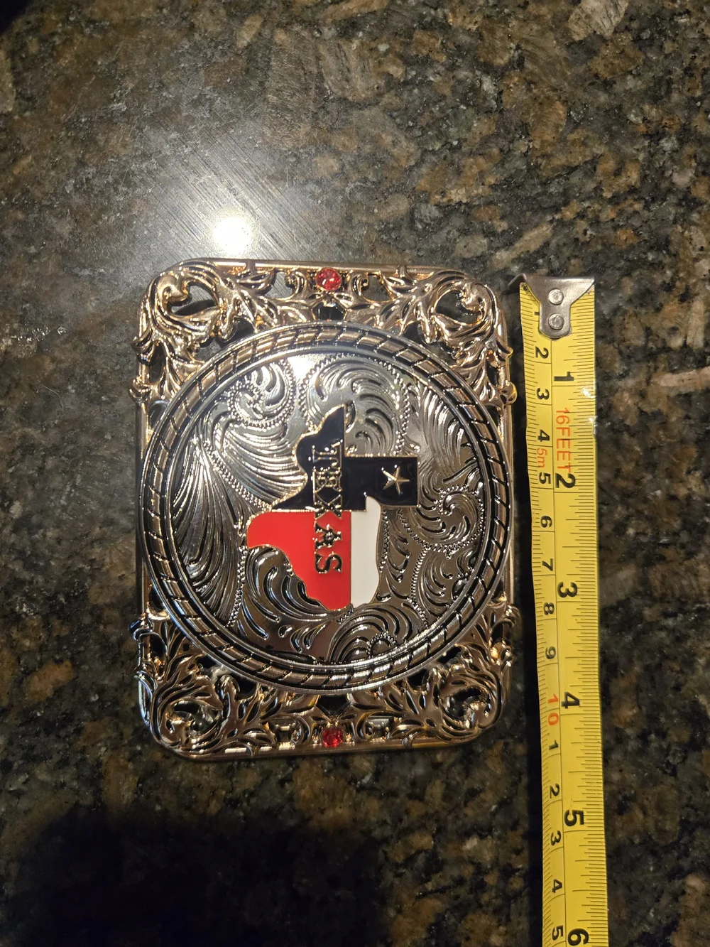 Texas Belt Buckle - Red, White & Blue